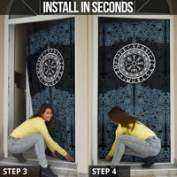 Viking Vegvisir Symbol Door Cover with Runes and Intricate Knotwork Norse Protection Tribute - Wonder Print Shop