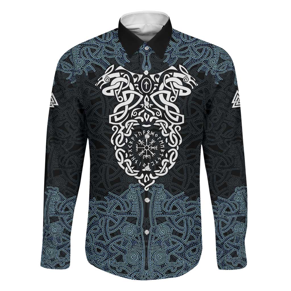 Viking Vegvisir Symbol Family Matching Puletasi and Hawaiian Shirt with Runes and Intricate Knotwork Norse Protection Tribute - Wonder Print Shop