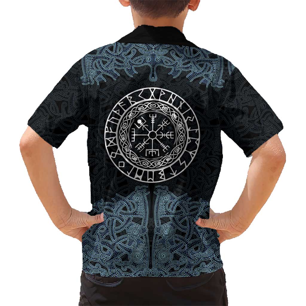 Viking Vegvisir Symbol Family Matching Tank Maxi Dress and Hawaiian Shirt with Runes and Intricate Knotwork Norse Protection Tribute - Wonder Print Shop
