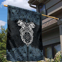 Viking Vegvisir Symbol Garden Flag with Runes and Intricate Knotwork Norse Protection Tribute - Wonder Print Shop
