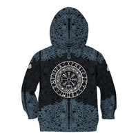 Viking Vegvisir Symbol Kid Hoodie with Runes and Intricate Knotwork Norse Protection Tribute - Wonder Print Shop