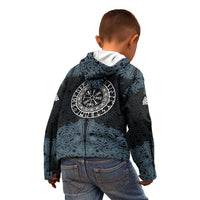 Viking Vegvisir Symbol Kid Hoodie with Runes and Intricate Knotwork Norse Protection Tribute - Wonder Print Shop