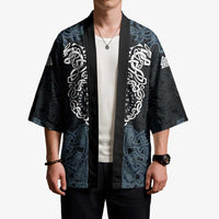Viking Vegvisir Symbol Kimono with Runes and Intricate Knotwork Norse Protection Tribute - Wonder Print Shop