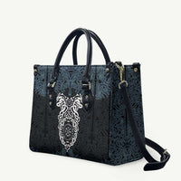 Viking Vegvisir Symbol Leather Bag with Runes and Intricate Knotwork Norse Protection Tribute - Wonder Print Shop
