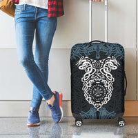 Viking Vegvisir Symbol Luggage Cover with Runes and Intricate Knotwork Norse Protection Tribute - Wonder Print Shop