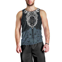 Viking Vegvisir Symbol Men Tank Top with Runes and Intricate Knotwork Norse Protection Tribute - Wonder Print Shop
