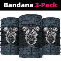 Viking Vegvisir Symbol Neck Gaiter with Runes and Intricate Knotwork Norse Protection Tribute - Wonder Print Shop