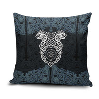Viking Vegvisir Symbol Pillow Cover with Runes and Intricate Knotwork Norse Protection Tribute - Wonder Print Shop