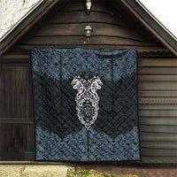 Viking Vegvisir Symbol Quilt with Runes and Intricate Knotwork Norse Protection Tribute - Wonder Print Shop