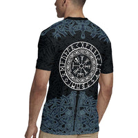 Viking Vegvisir Symbol Rugby Jersey with Runes and Intricate Knotwork Norse Protection Tribute - Wonder Print Shop