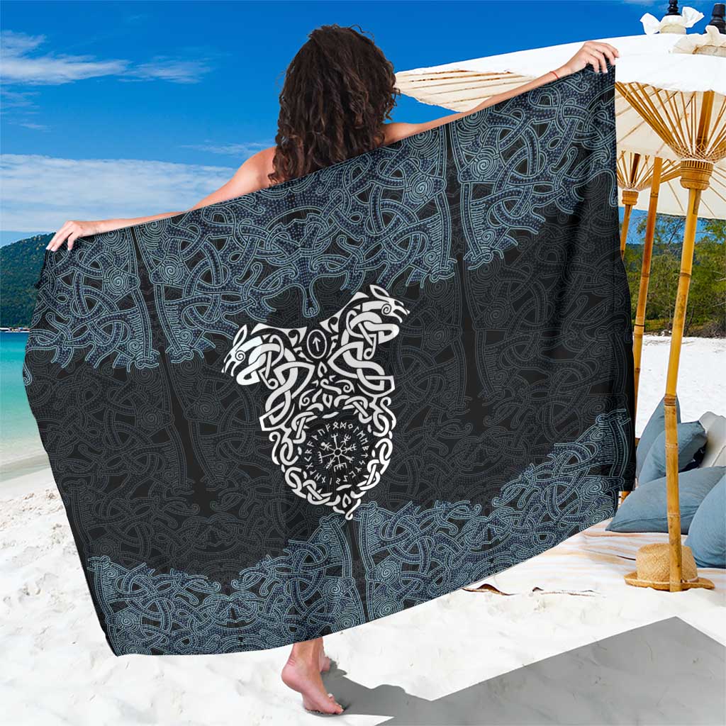 Viking Vegvisir Symbol Sarong with Runes and Intricate Knotwork Norse Protection Tribute - Wonder Print Shop