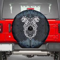 Viking Vegvisir Symbol Spare Tire Cover with Runes and Intricate Knotwork Norse Protection Tribute - Wonder Print Shop