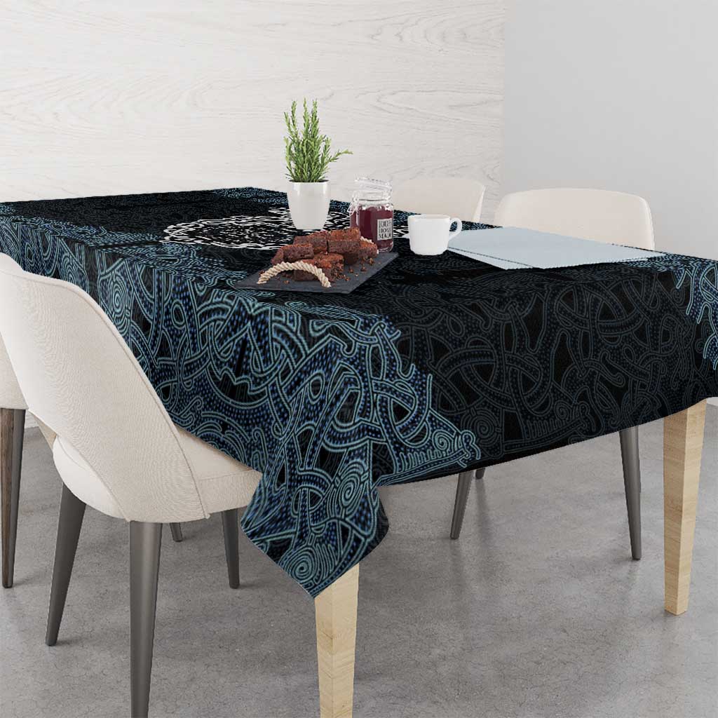 Viking Vegvisir Symbol Tablecloth with Runes and Intricate Knotwork Norse Protection Tribute - Wonder Print Shop