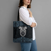 Viking Vegvisir Symbol Tote Bag with Runes and Intricate Knotwork Norse Protection Tribute - Wonder Print Shop