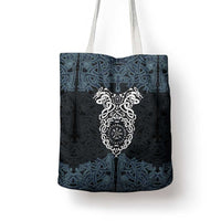Viking Vegvisir Symbol Tote Bag with Runes and Intricate Knotwork Norse Protection Tribute - Wonder Print Shop