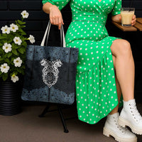 Viking Vegvisir Symbol Tote Bag with Runes and Intricate Knotwork Norse Protection Tribute - Wonder Print Shop