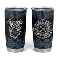 Viking Vegvisir Symbol Tumbler Cup with Runes and Intricate Knotwork Norse Protection Tribute - Wonder Print Shop