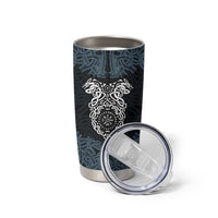 Viking Vegvisir Symbol Tumbler Cup with Runes and Intricate Knotwork Norse Protection Tribute - Wonder Print Shop