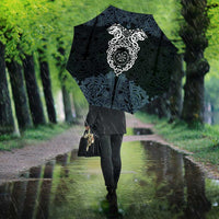 Viking Vegvisir Symbol Umbrella with Runes and Intricate Knotwork Norse Protection Tribute - Wonder Print Shop