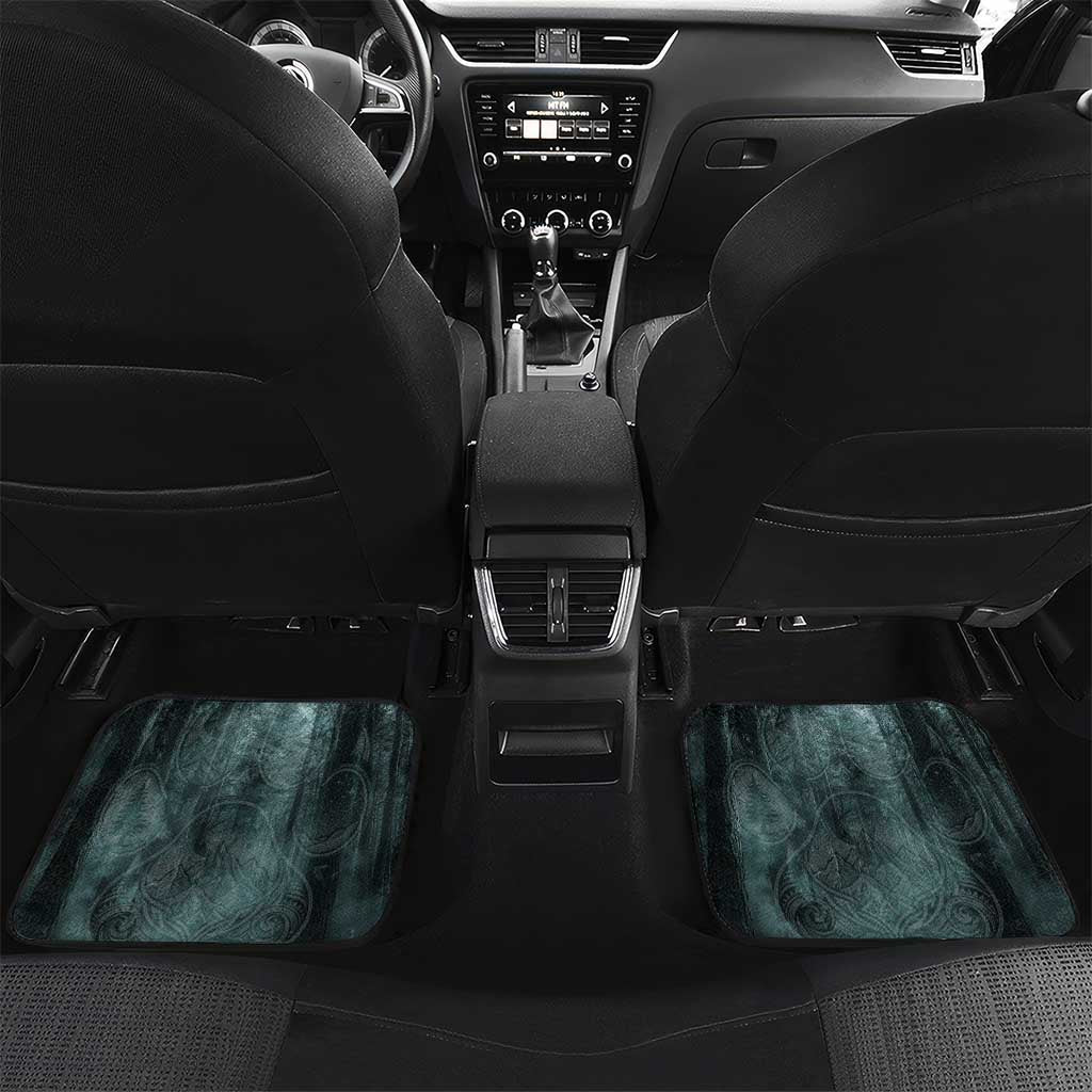 Spirit Guide Wolf Car Mats with Forest Background Tribal Paw Print with Nature Symbols Native American - Wonder Print Shop