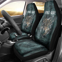 Spirit Guide Wolf Car Seat Cover with Forest Background Tribal Paw Print with Nature Symbols Native American - Wonder Print Shop