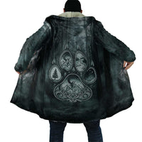 Spirit Guide Wolf Cloak with Forest Background Tribal Paw Print with Nature Symbols Native American - Wonder Print Shop