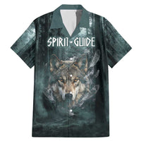 Spirit Guide Wolf Family Matching Mermaid Dress and Hawaiian Shirt with Forest Background Tribal Paw Print with Nature Symbols Native American - Wonder Print Shop