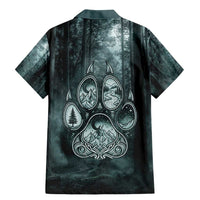 Spirit Guide Wolf Family Matching Mermaid Dress and Hawaiian Shirt with Forest Background Tribal Paw Print with Nature Symbols Native American - Wonder Print Shop