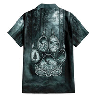 Spirit Guide Wolf Family Matching Tank Maxi Dress and Hawaiian Shirt with Forest Background Tribal Paw Print with Nature Symbols Native American - Wonder Print Shop