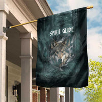 Spirit Guide Wolf Garden Flag with Forest Background Tribal Paw Print with Nature Symbols Native American - Wonder Print Shop