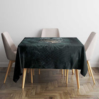 Spirit Guide Wolf Tablecloth with Forest Background Tribal Paw Print with Nature Symbols Native American - Wonder Print Shop
