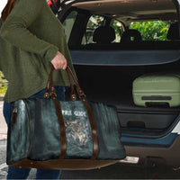 Spirit Guide Wolf Travel Bag with Forest Background Tribal Paw Print with Nature Symbols Native American - Wonder Print Shop