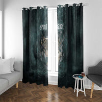 Spirit Guide Wolf Window Curtain with Forest Background Tribal Paw Print with Nature Symbols Native American - Wonder Print Shop