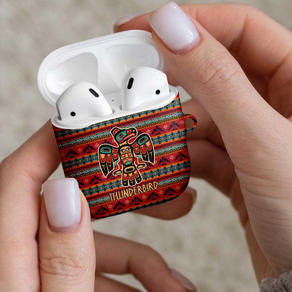 Thunderbird Totem AirPods Case Native American Geometric Tribal - Pacific Northwest Indigenous Art - Wonder Print Shop