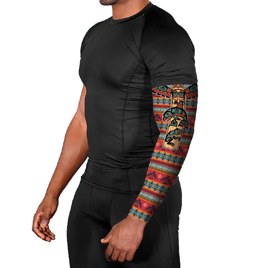 Thunderbird Totem Arm Sleeves Native American Geometric Tribal - Pacific Northwest Indigenous Art - Wonder Print Shop