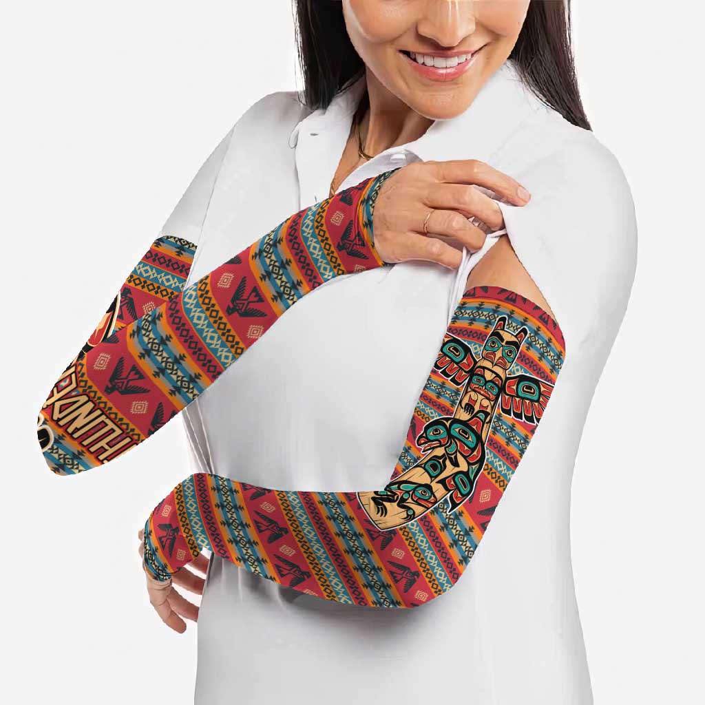 Thunderbird Totem Arm Sleeves Native American Geometric Tribal - Pacific Northwest Indigenous Art - Wonder Print Shop