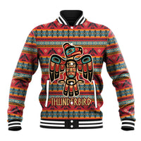Thunderbird Totem Baseball Jacket Native American Geometric Tribal - Pacific Northwest Indigenous Art - Wonder Print Shop