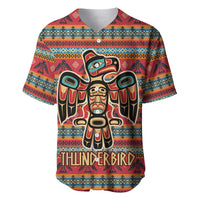 Thunderbird Totem Baseball Jersey Native American Geometric Tribal - Pacific Northwest Indigenous Art - Wonder Print Shop