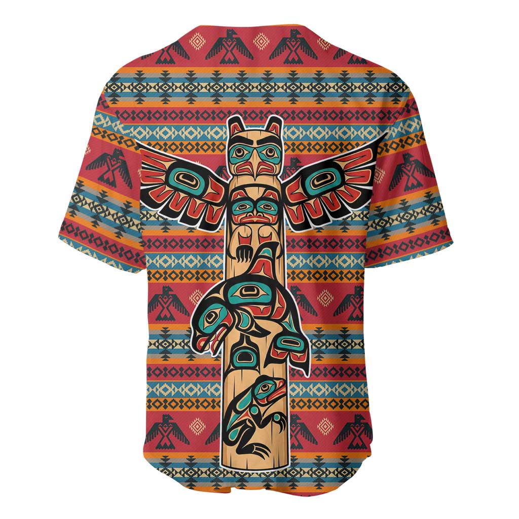 Thunderbird Totem Baseball Jersey Native American Geometric Tribal - Pacific Northwest Indigenous Art - Wonder Print Shop