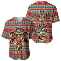 Thunderbird Totem Baseball Jersey Native American Geometric Tribal - Pacific Northwest Indigenous Art - Wonder Print Shop