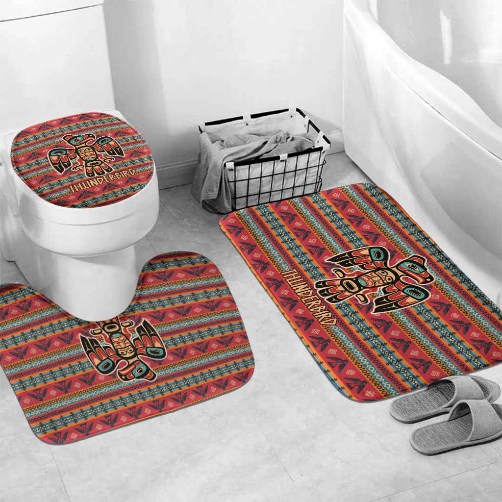 Thunderbird Totem Bathroom Set Native American Geometric Tribal - Pacific Northwest Indigenous Art - Wonder Print Shop