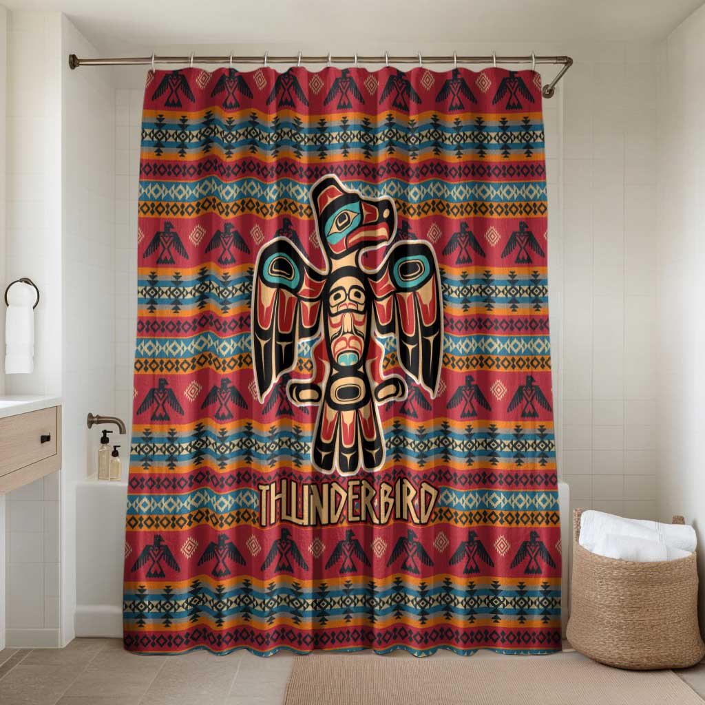 Thunderbird Totem Bathroom Set Native American Geometric Tribal - Pacific Northwest Indigenous Art - Wonder Print Shop