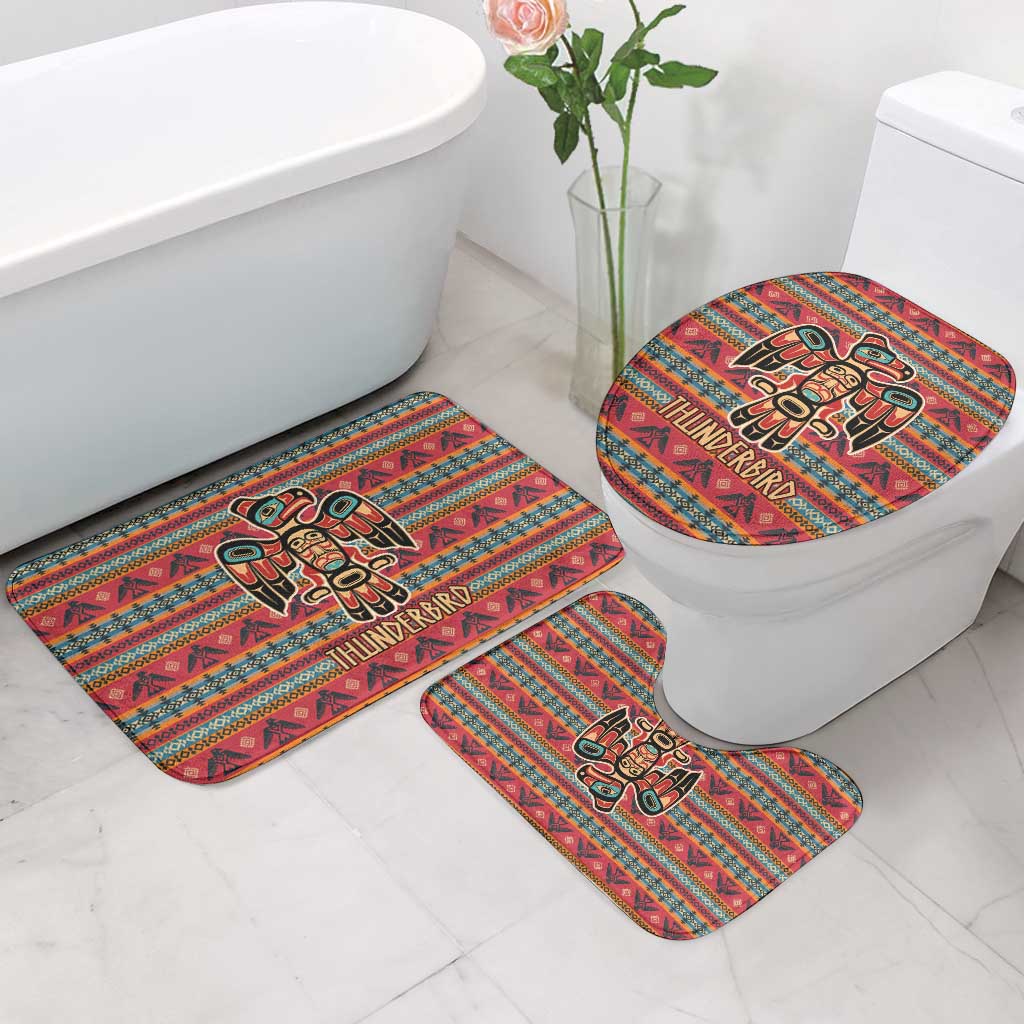 Thunderbird Totem Bathroom Set Native American Geometric Tribal - Pacific Northwest Indigenous Art - Wonder Print Shop