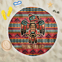 Thunderbird Totem Beach Blanket Native American Geometric Tribal - Pacific Northwest Indigenous Art - Wonder Print Shop