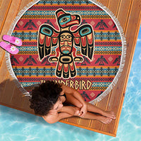 Thunderbird Totem Beach Blanket Native American Geometric Tribal - Pacific Northwest Indigenous Art - Wonder Print Shop