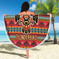 Thunderbird Totem Beach Blanket Native American Geometric Tribal - Pacific Northwest Indigenous Art - Wonder Print Shop