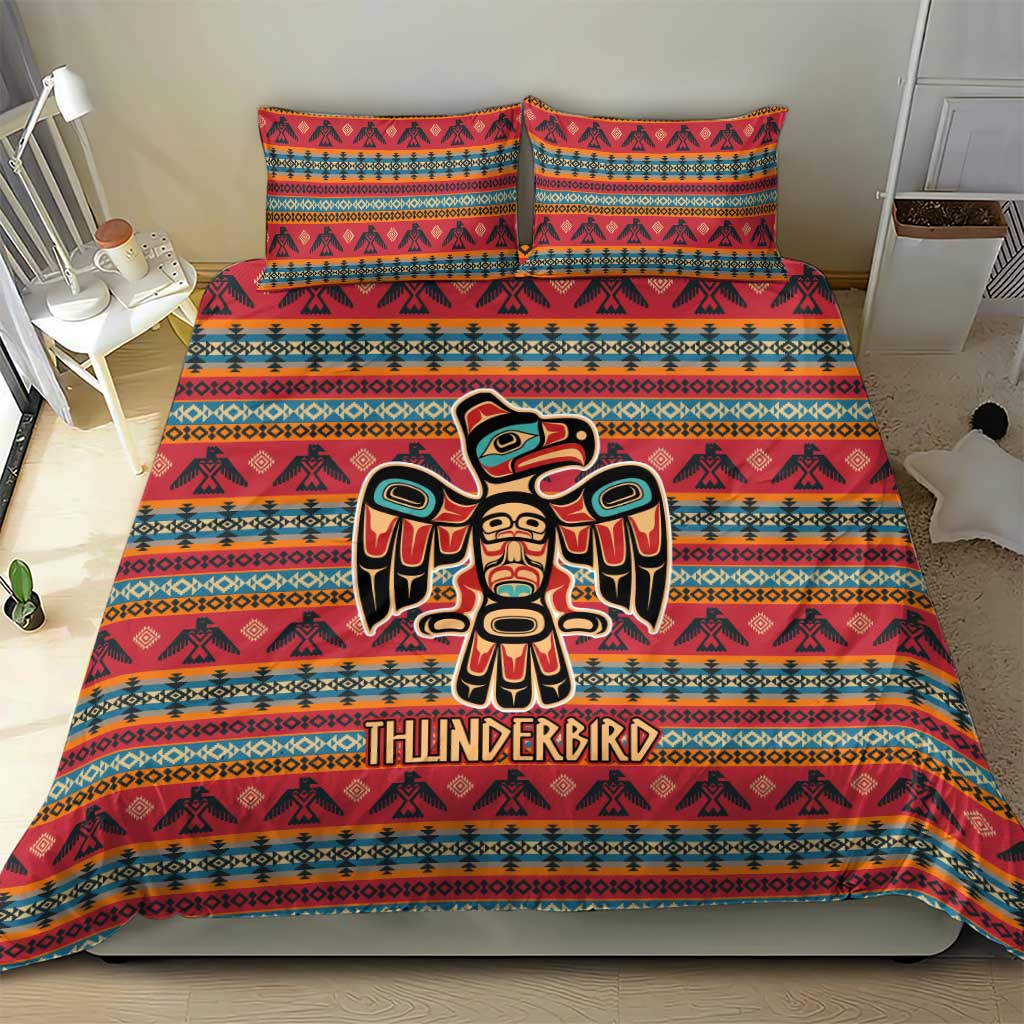Thunderbird Totem Bedding Set Native American Geometric Tribal - Pacific Northwest Indigenous Art - Wonder Print Shop