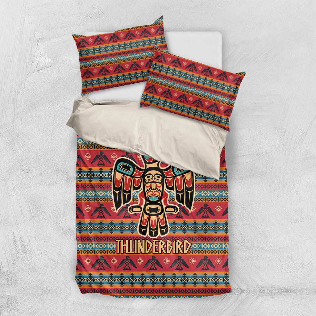 Thunderbird Totem Bedding Set Native American Geometric Tribal - Pacific Northwest Indigenous Art - Wonder Print Shop