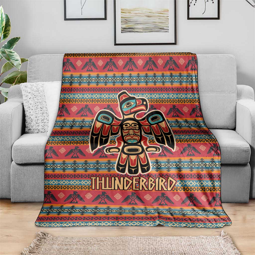 Thunderbird Totem Blanket Native American Geometric Tribal - Pacific Northwest Indigenous Art - Wonder Print Shop