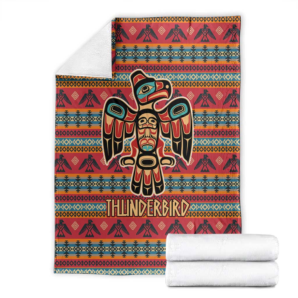 Thunderbird Totem Blanket Native American Geometric Tribal - Pacific Northwest Indigenous Art - Wonder Print Shop